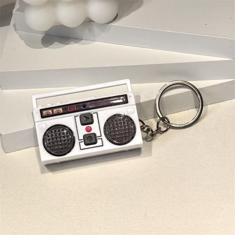 Retro radio bag charm — White