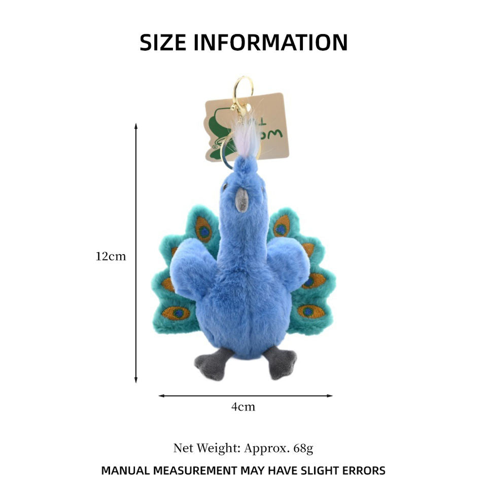 Plush Peacock Bag Charm 3 colors