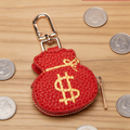 Lucky Money Bag Mini Coin Pouch Bag Charm with Keychain Attachment