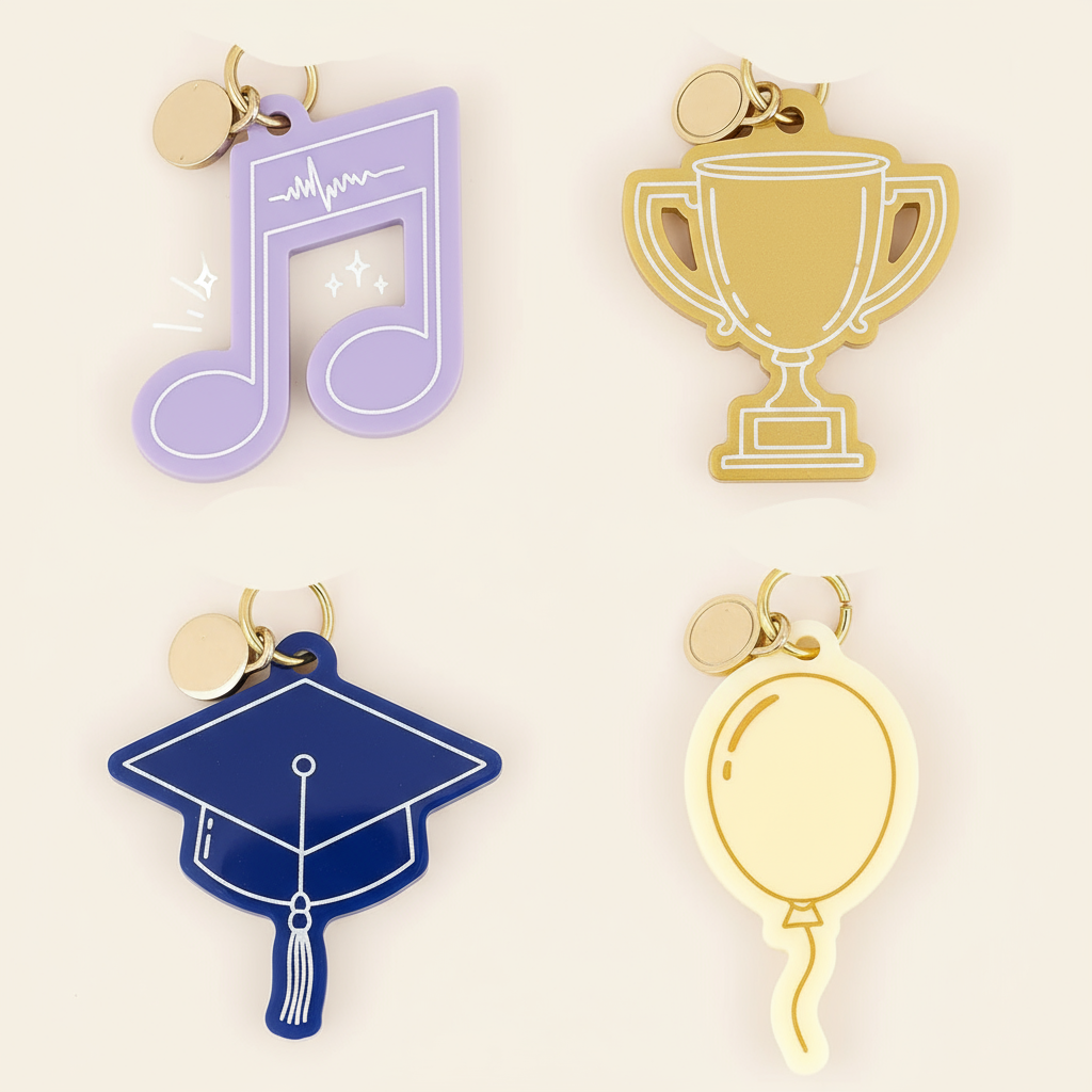 Holiday Acrylic Bag Charm Ghost/pumpkin/bunny/trophy variants