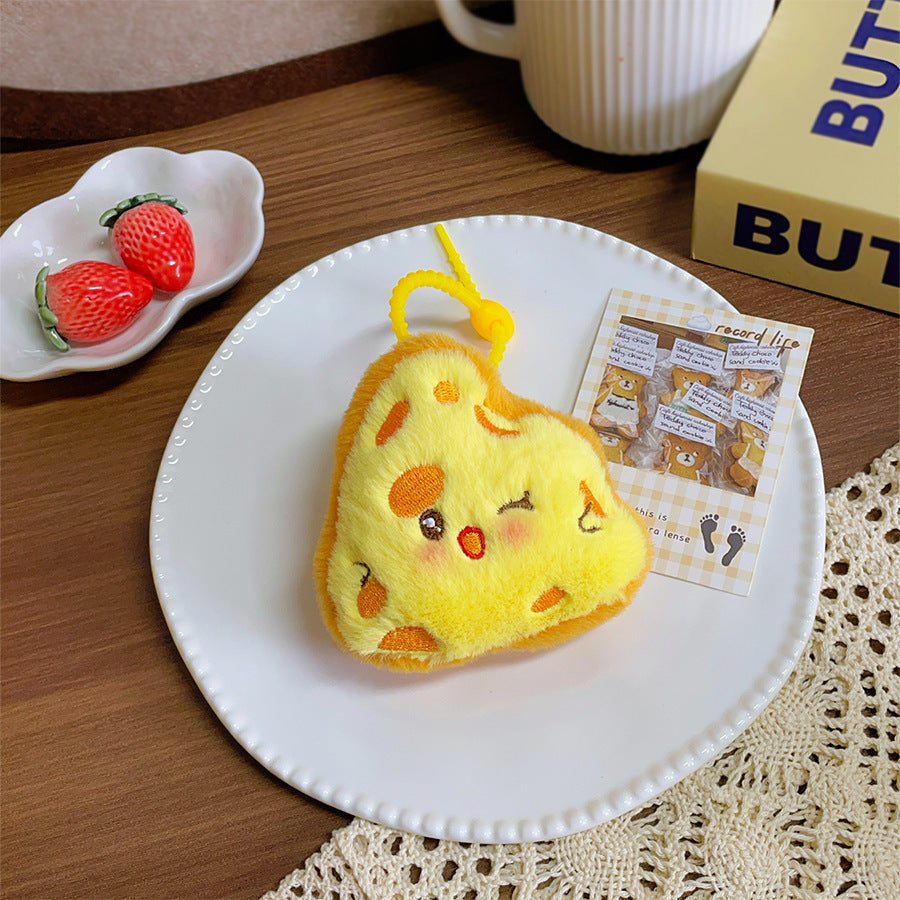 Chicken and Cheese Plush Bag Charm 3 food variants