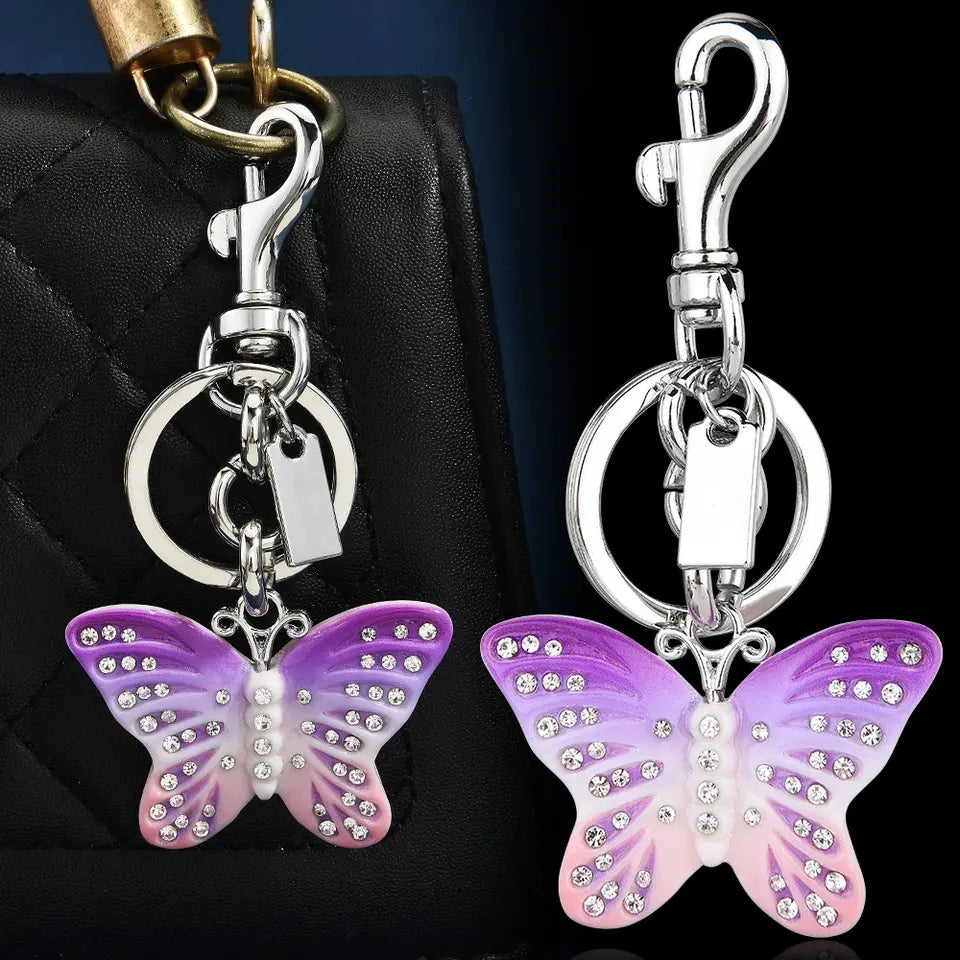 Rhinestone Butterfly Bag Charm 3 colors