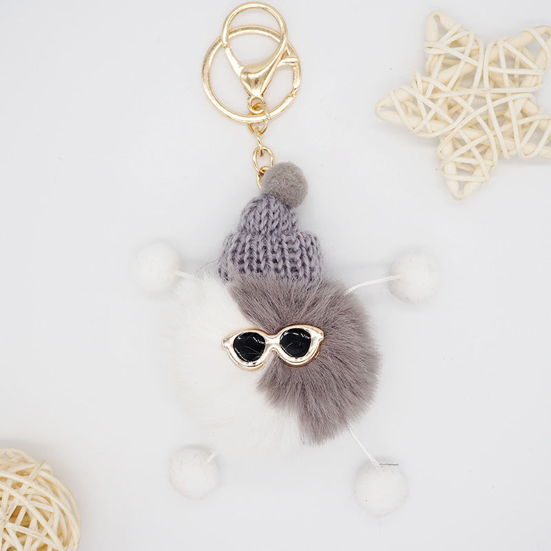 Fuzzy Pom Pom Bag Charm Color variants