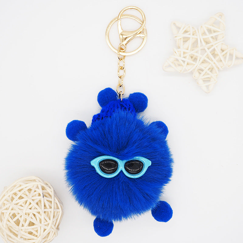 Fuzzy Pom Pom Bag Charm Color variants
