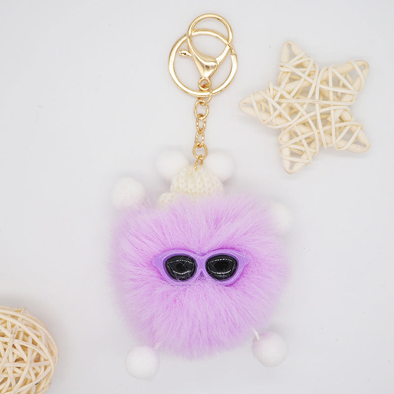 Fuzzy Pom Pom Bag Charm Color variants