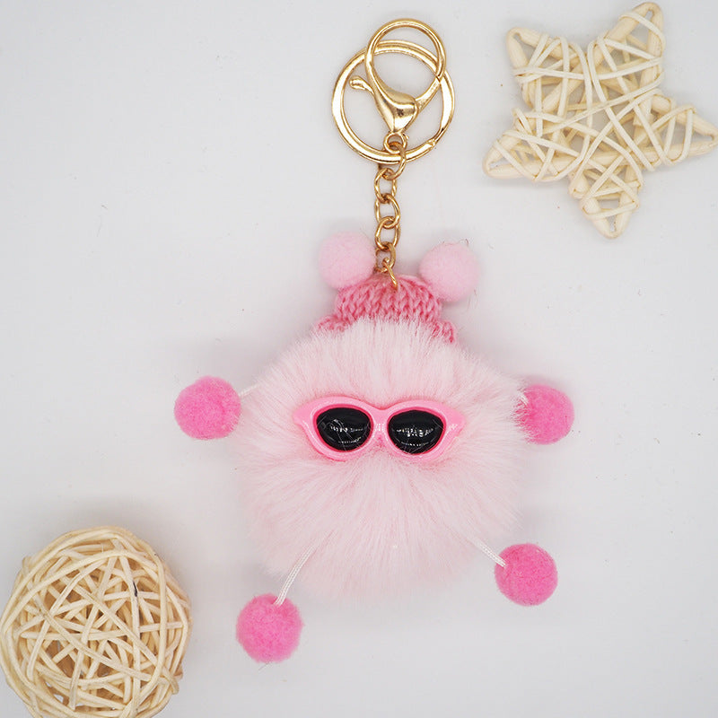 Fuzzy Pom Pom Bag Charm Color variants