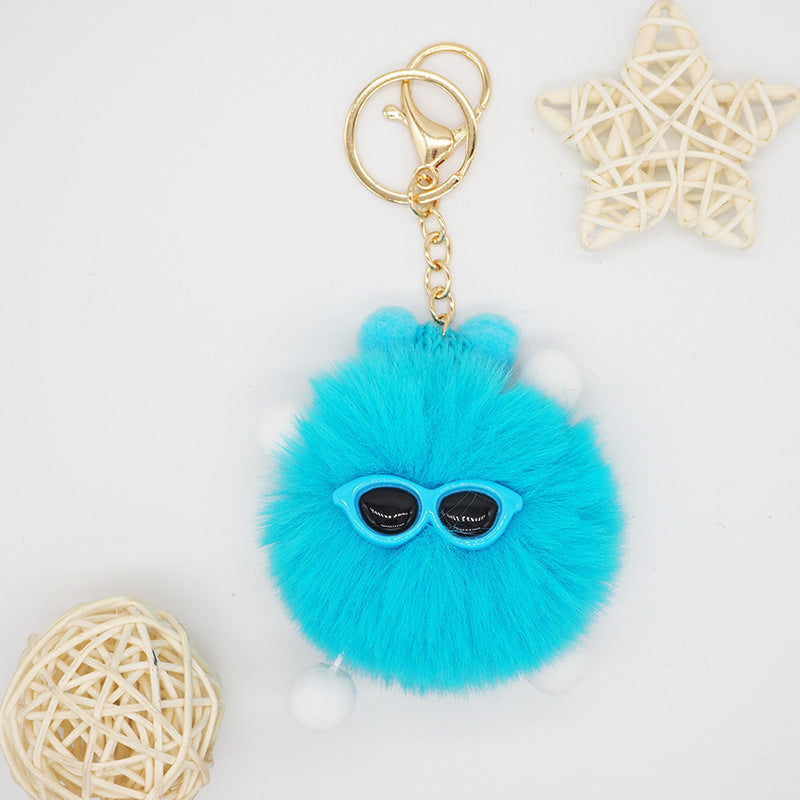 Fuzzy Pom Pom Bag Charm Color variants