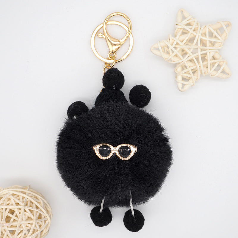 Fuzzy Pom Pom Bag Charm Color variants