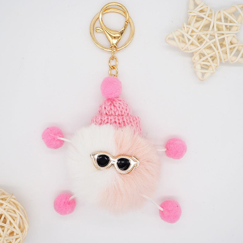 Fuzzy Pom Pom Bag Charm Color variants