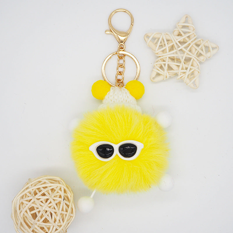 Fuzzy Pom Pom Bag Charm Color variants