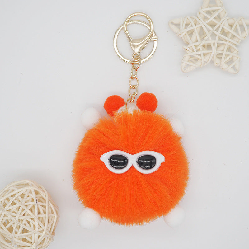Fuzzy Pom Pom Bag Charm Color variants