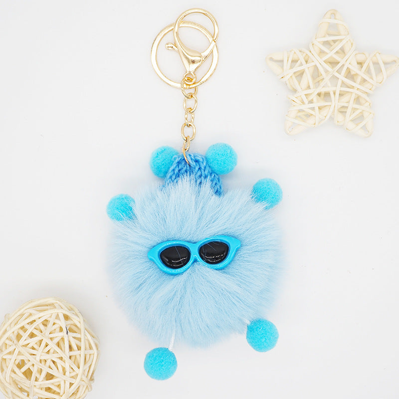 Fuzzy Pom Pom Bag Charm Color variants