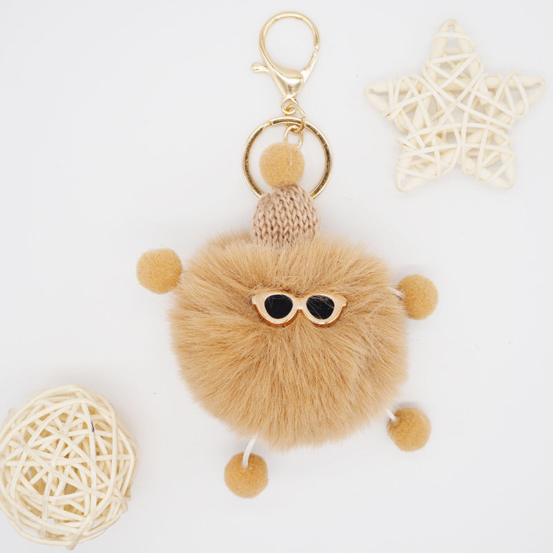 Fuzzy Pom Pom Bag Charm Color variants
