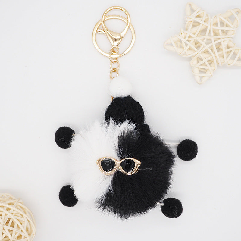 Fuzzy Pom Pom Bag Charm Color variants