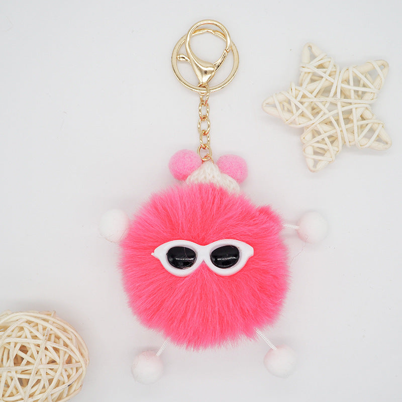 Fuzzy Pom Pom Bag Charm Color variants