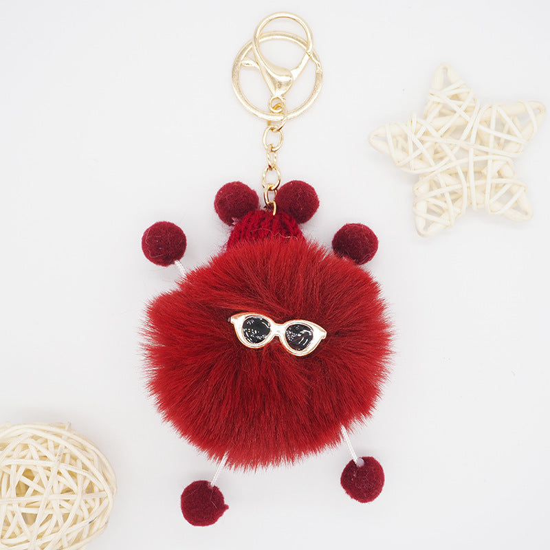 Fuzzy Pom Pom Bag Charm Color variants