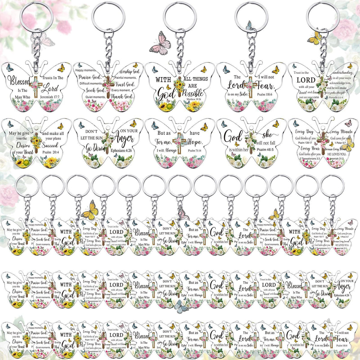 Holiday Acrylic Bag Charm Round/butterfly/cross/angel variants
