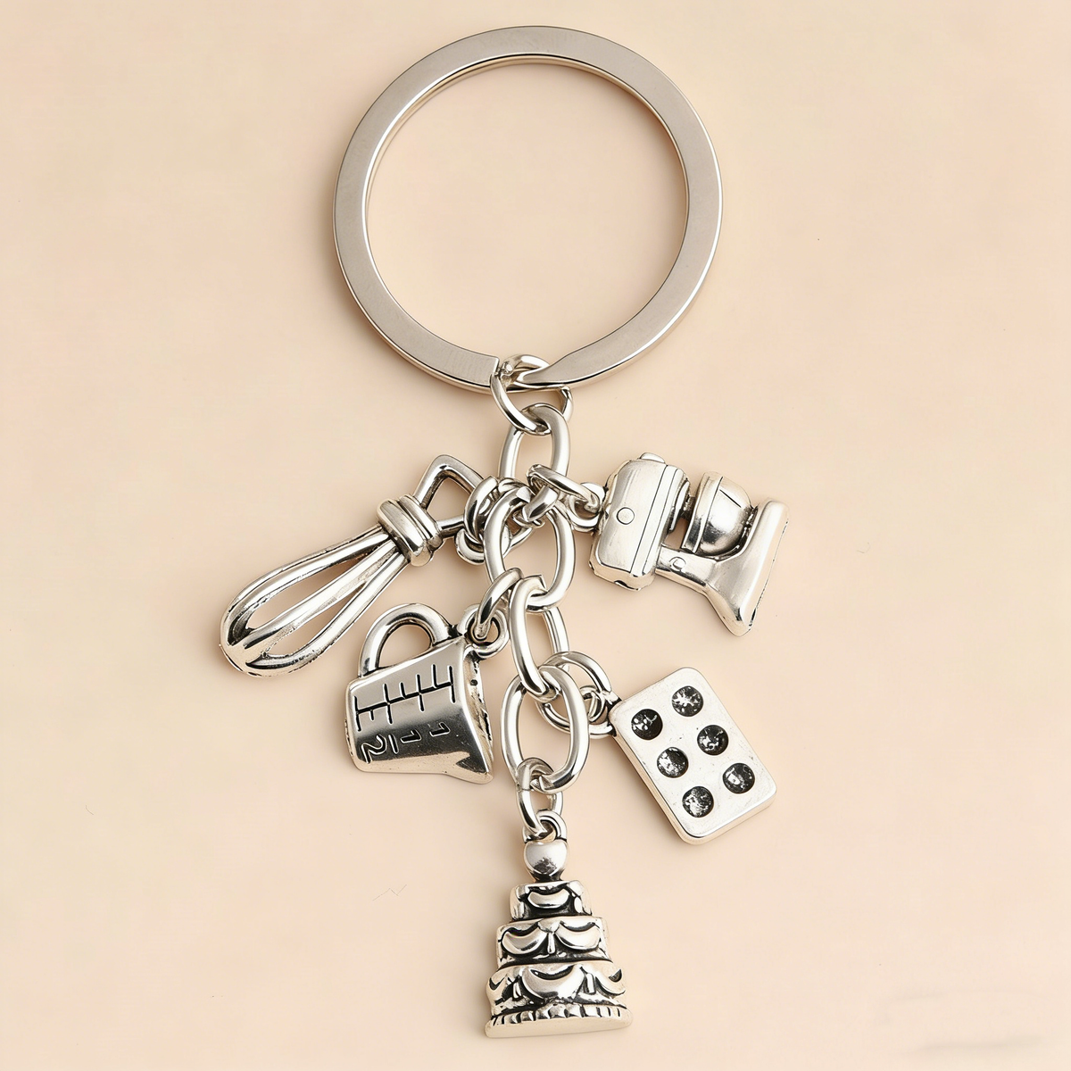 Mini Metal Kitchen Utensils Set Bag Charm 4 color images