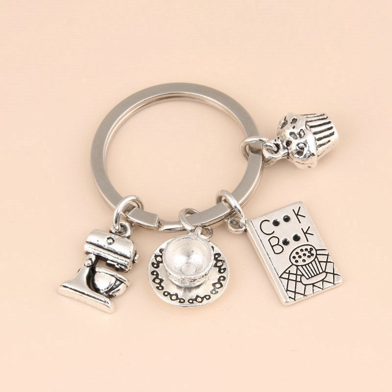 Mini Metal Kitchen Utensils Set Bag Charm 4 color images