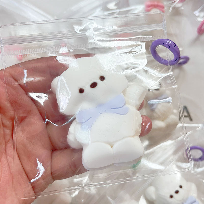 Bear squishy bag charm.