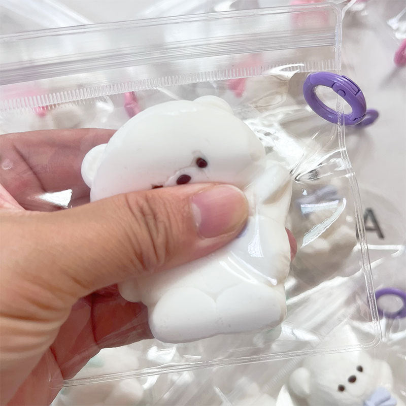 Bear squishy bag charm.