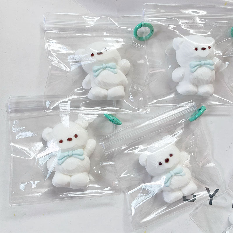 Bear squishy bag charm.