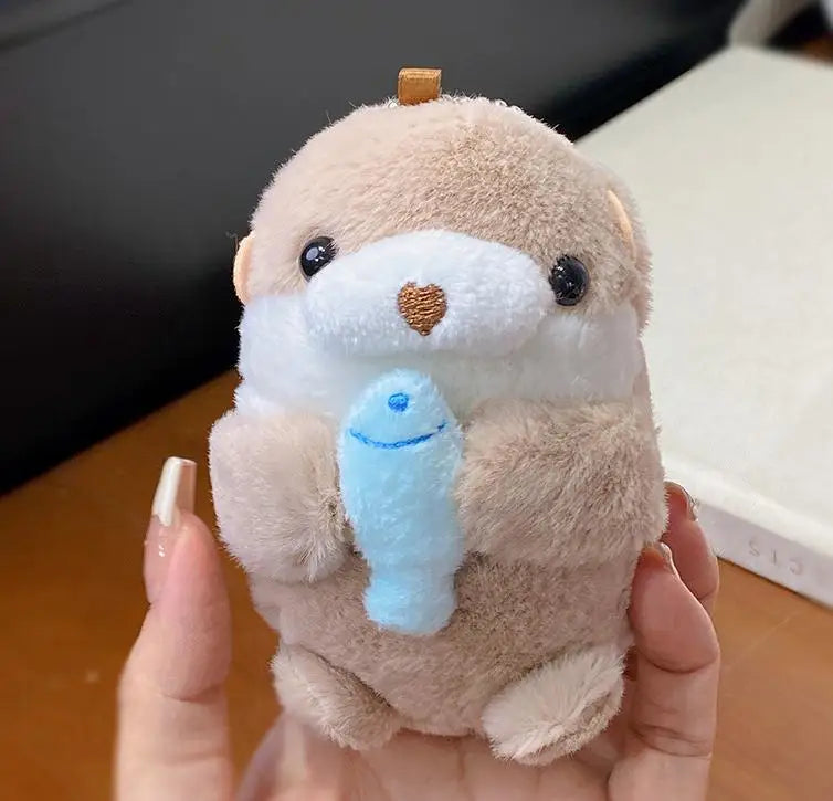 Otter Plush Bag Charm with Keychain Attachment