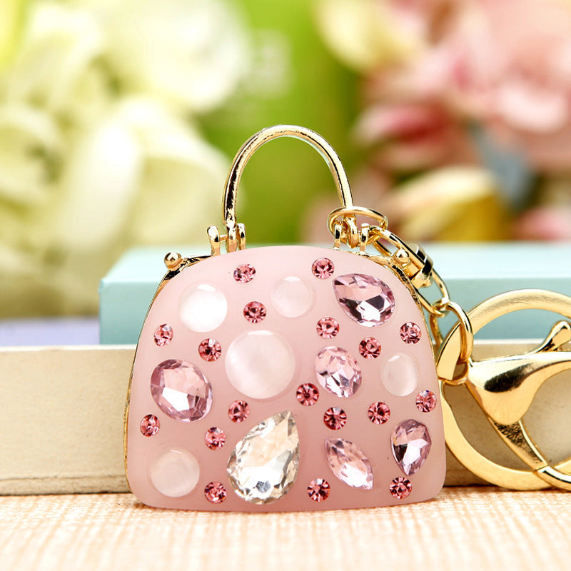 Crystal Handbag Bag Charm — Pale Pink