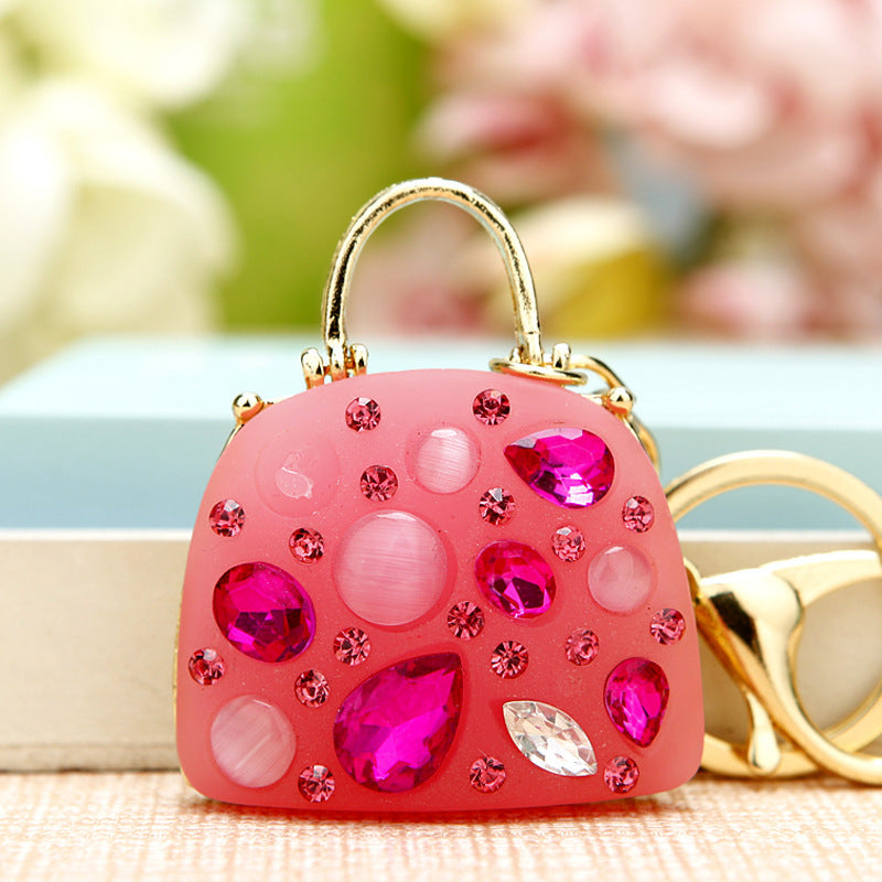 Crystal Handbag Bag Charm — Pink
