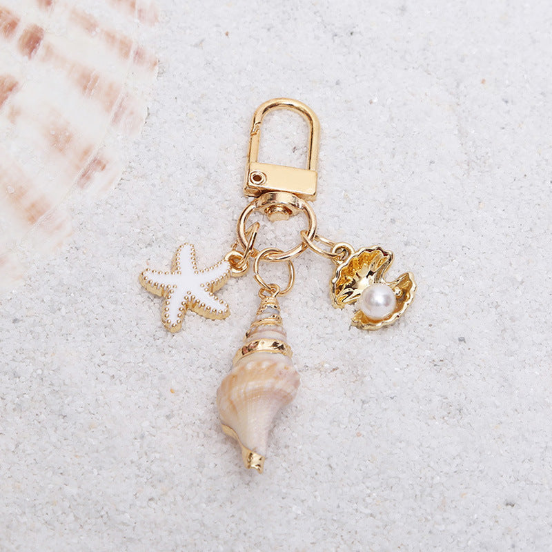 Seashell Pearl Bag Charm