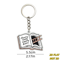 Open book acrylic bag charm — supplier product photograph