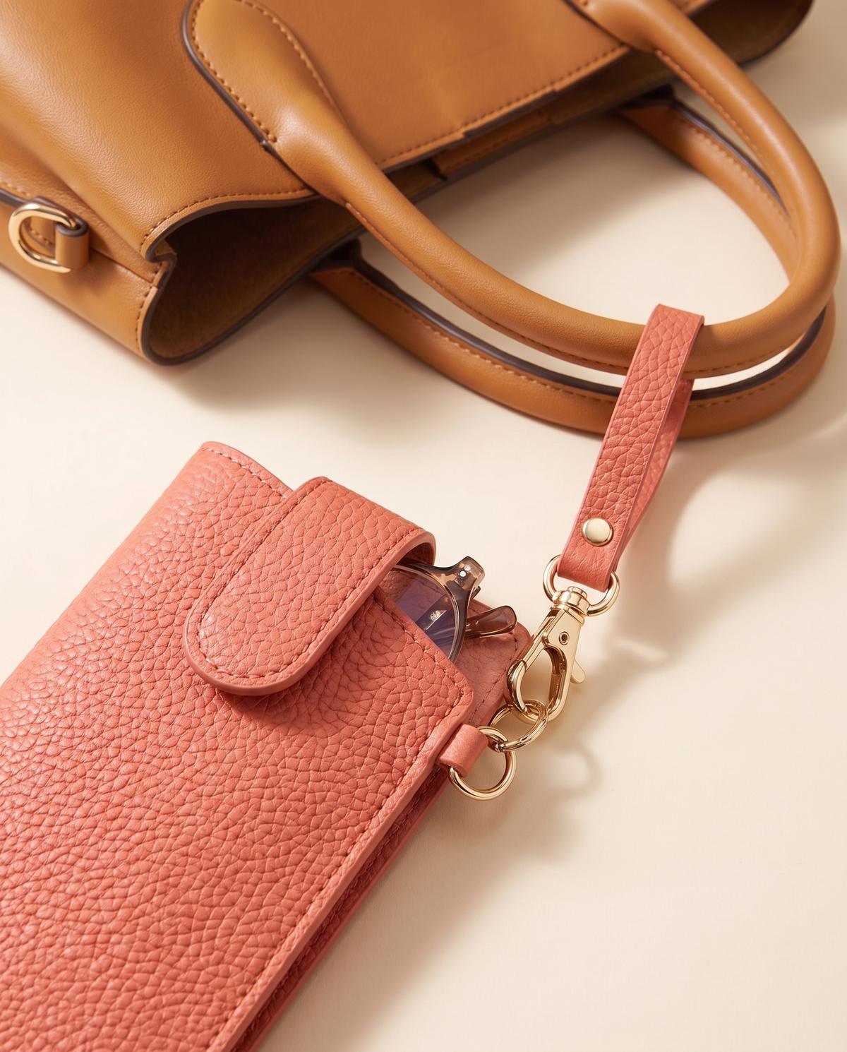 Litchi PU Eyeglasses Pouch Charm alternate view 2