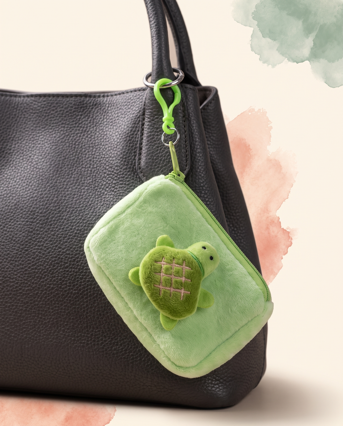 Plush Turtle Coin Pouch Charm alternate view 1