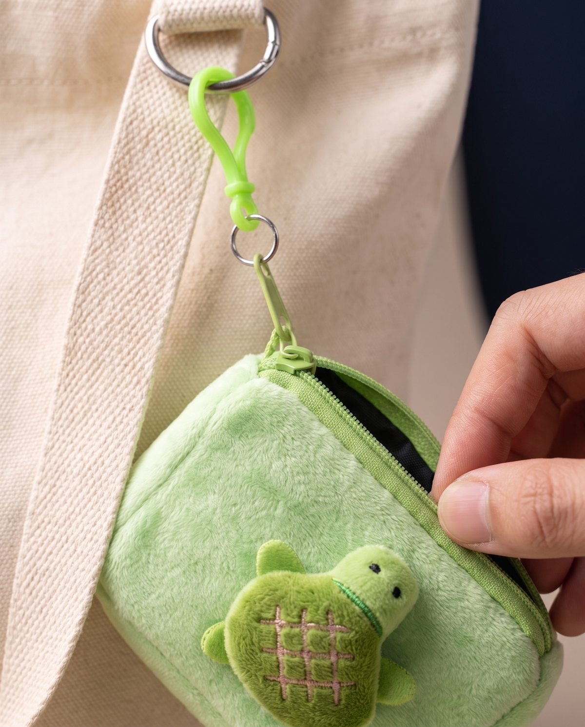 Plush Turtle Coin Pouch Charm alternate view 2