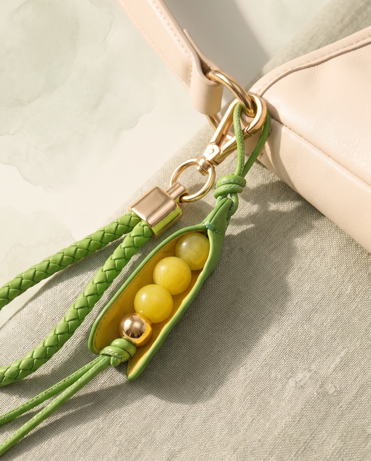 Leather Pea Pod Bag Charm alternate view 2