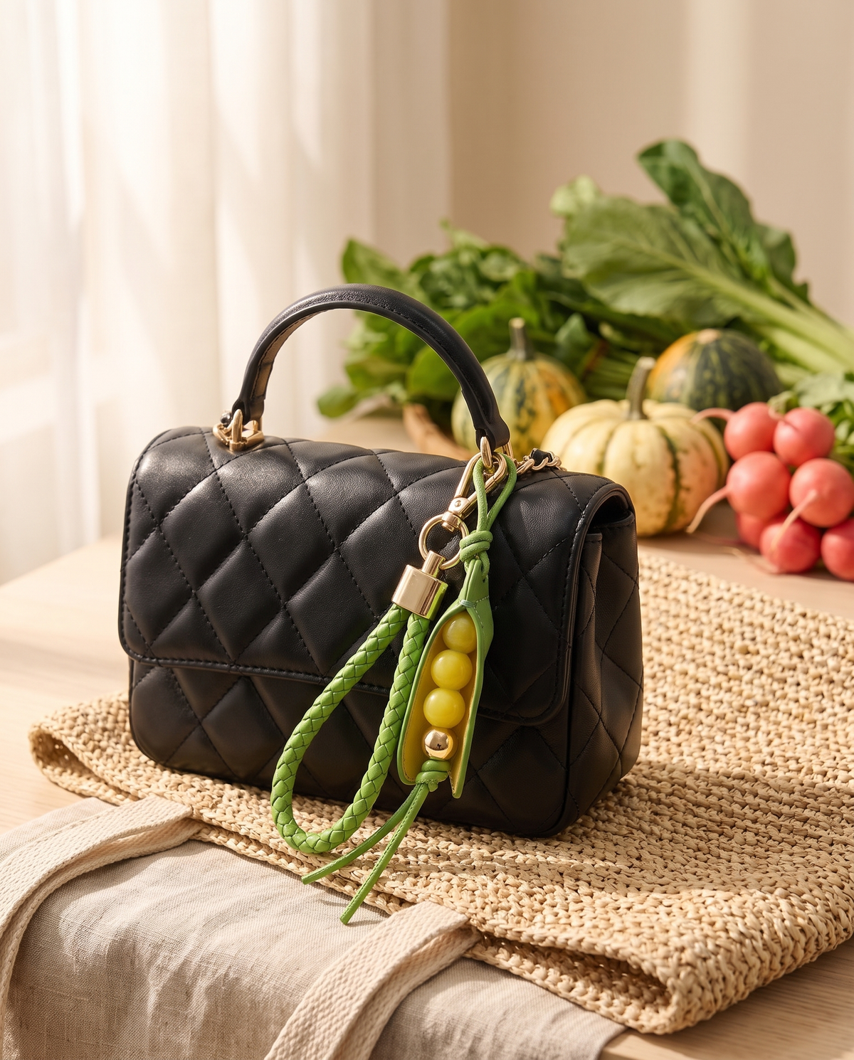 Leather Pea Pod Bag Charm alternate view 3