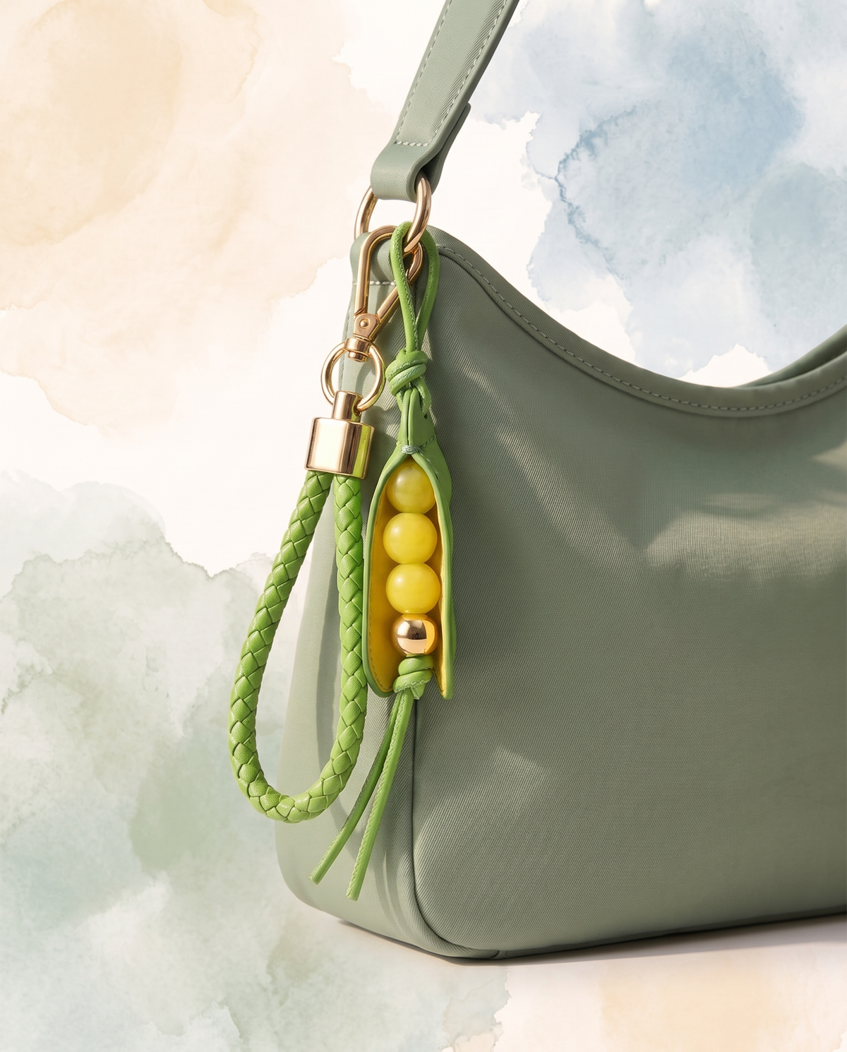 Leather Pea Pod Bag Charm alternate view 1