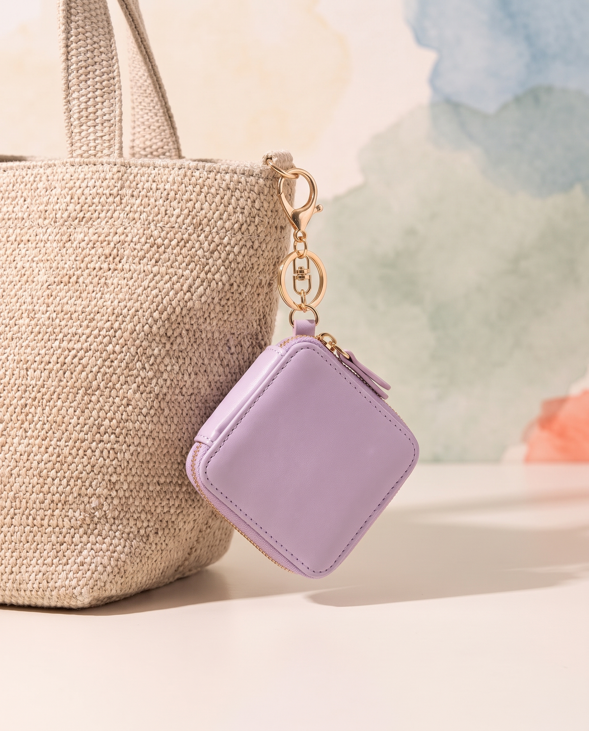 Mini Square Coin Pouch Bag Charm alternate view 1
