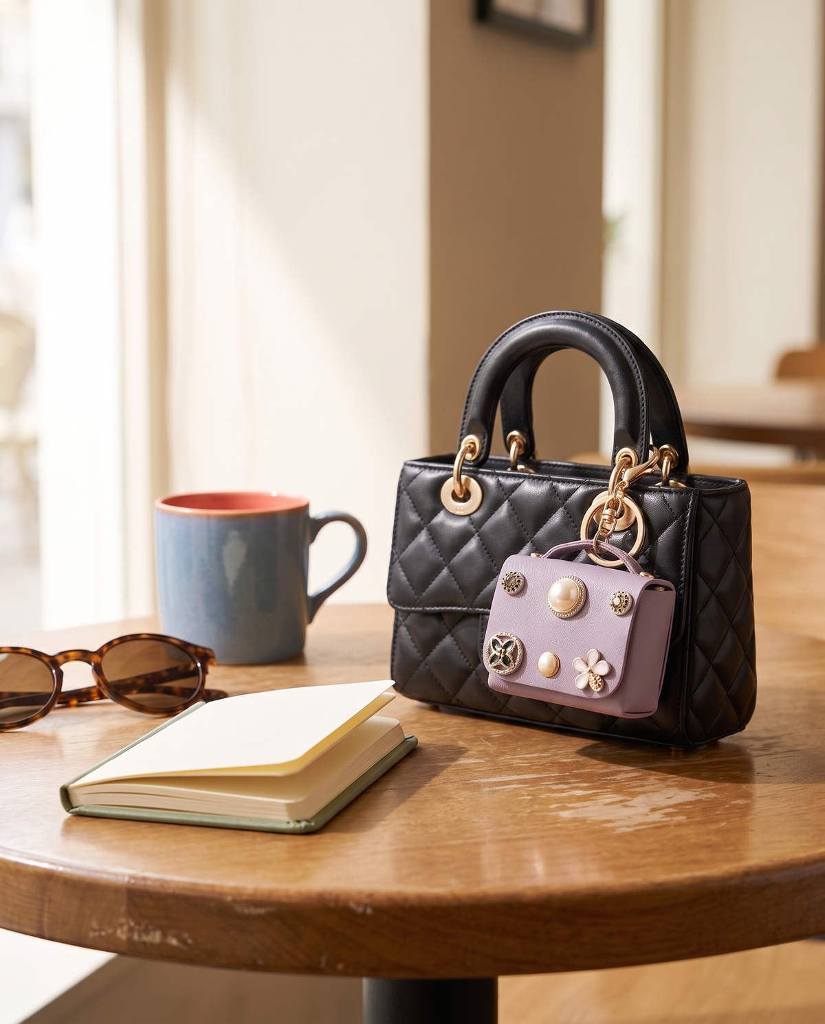 Mini Handbag-Shaped PU Bag Charm alternate view 3