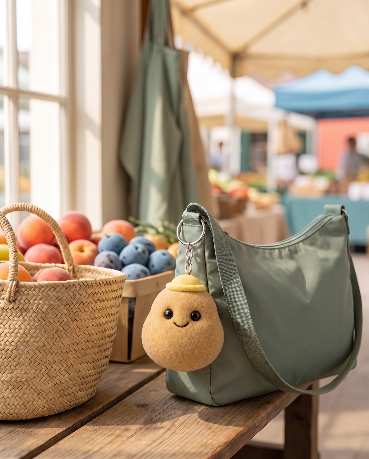 Plush Smiling Vegetable Bag Charm alternate view 3