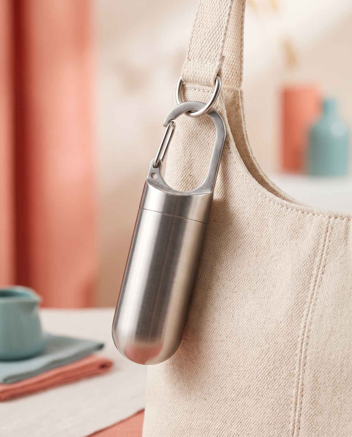 Stainless Steel Sealed Capsule Keychain alternate view 1