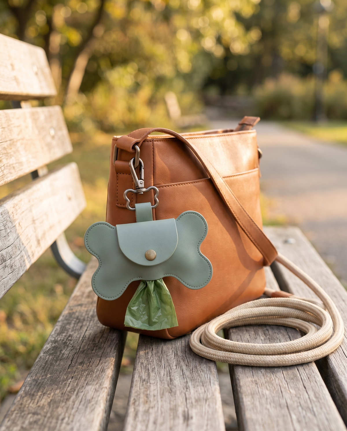 PU Leather Dog Waste Bag Holder Charm alternate view 3