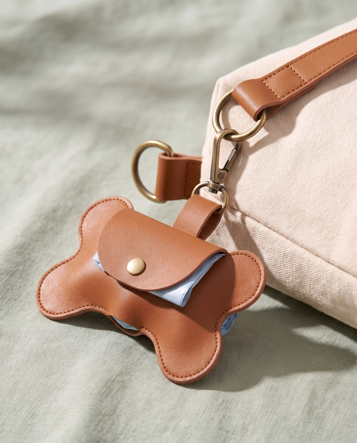 Bone-Shaped Dog Waste Bag Holder Charm alternate view 2