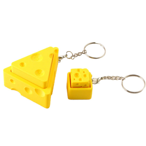 Cheese Slide Fidget Bag Charm Triangle and square cheese variants