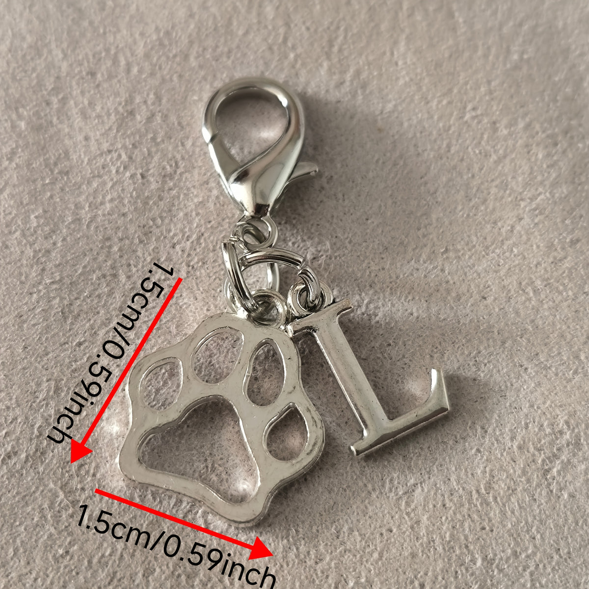 Paw & Initial Bag Charm — supplier detail