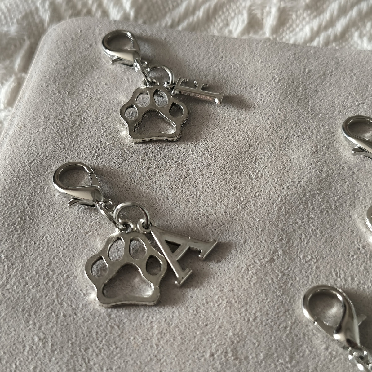 Paw & Initial Bag Charm — supplier detail