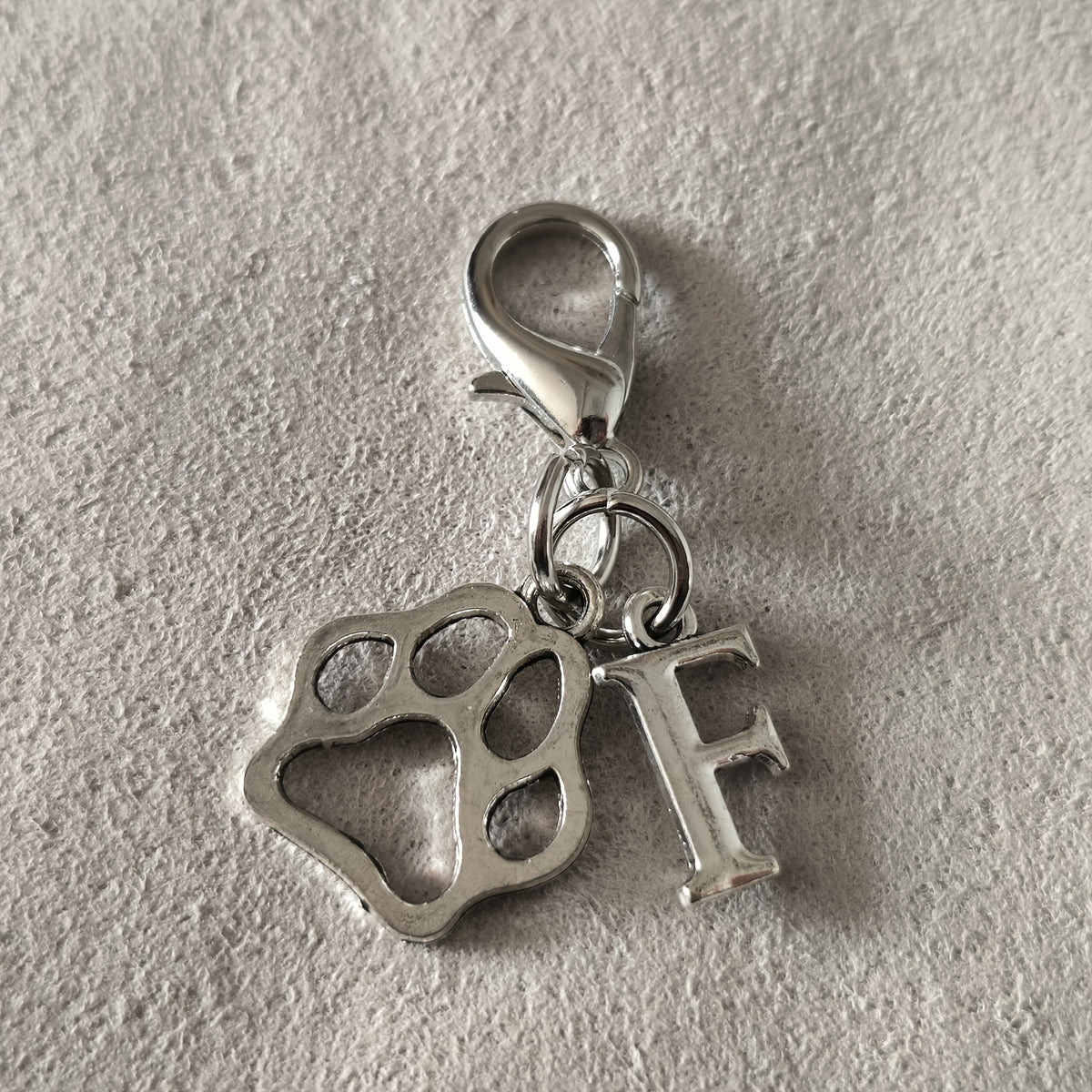Paw & Initial Bag Charm — supplier detail