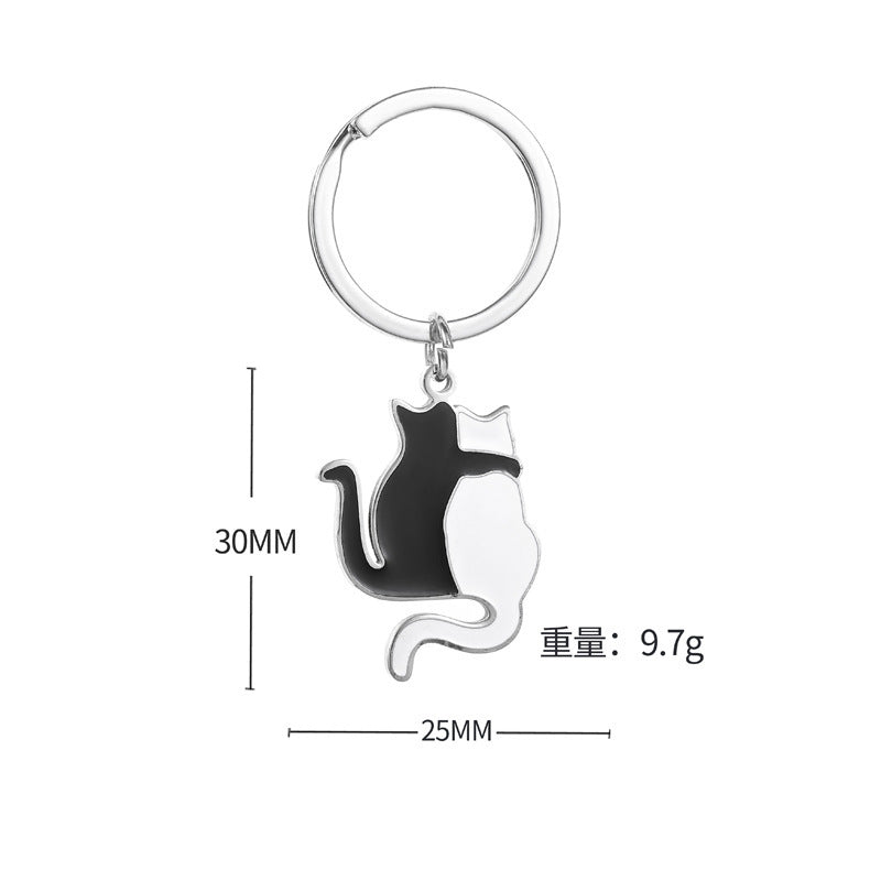 Black & White Cat Duo Bag Charm — supplier detail
