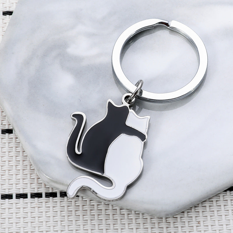 Black & White Cat Duo Bag Charm — supplier detail
