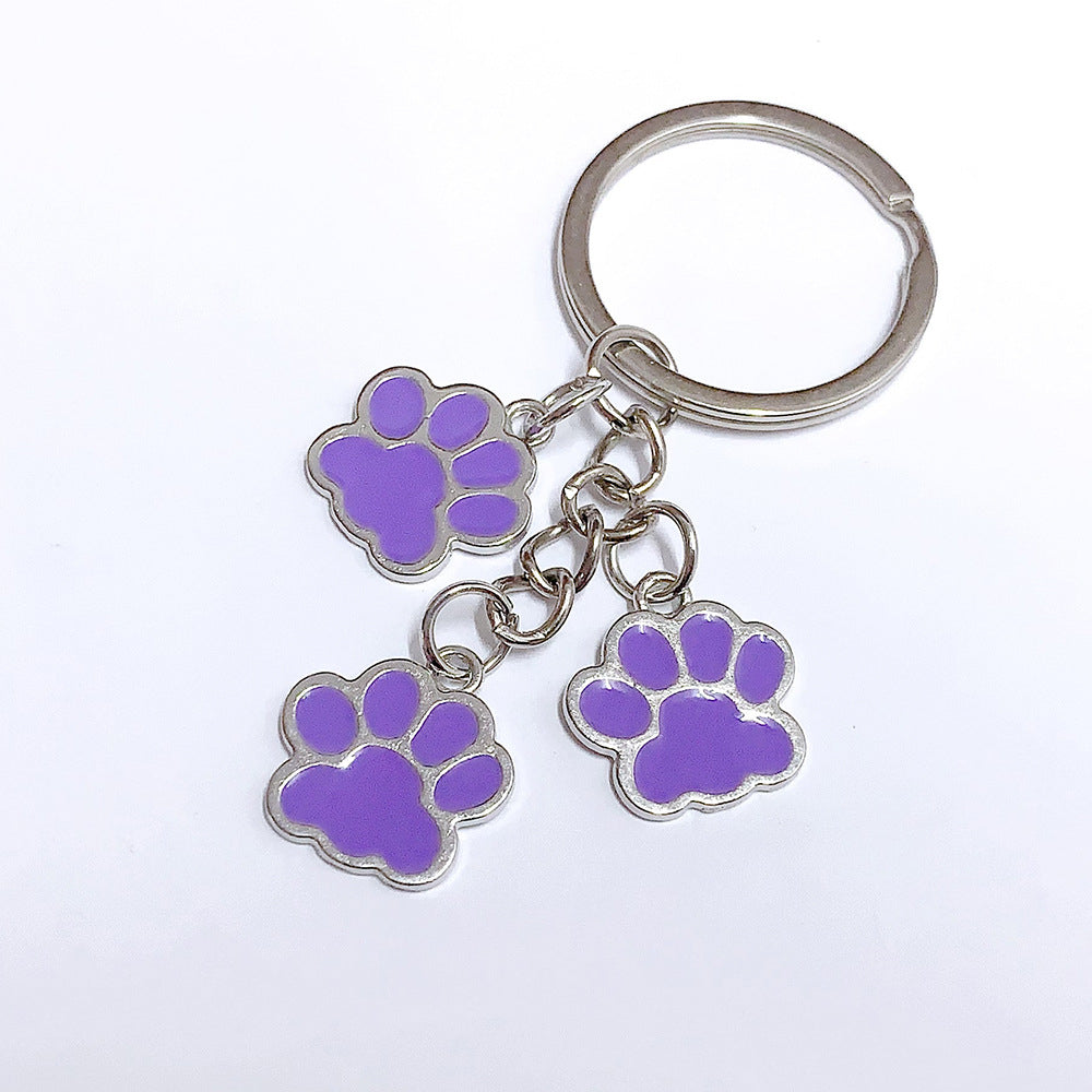 Cat and Dog Paw Bag Charm Custom metal/enamel variants
